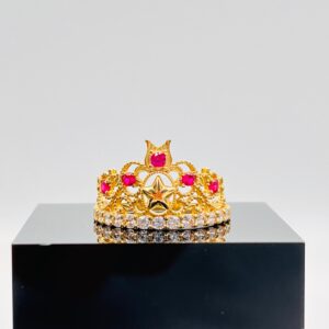 Anillo corona fucsia