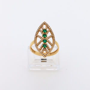 Lanzadera circonitas 4 piedras verde