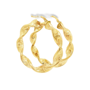 Pendientes grandes de aro retorcido con greca