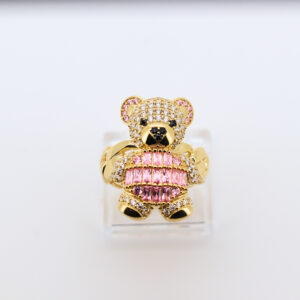 Anillo oso con circonitas rosas
