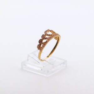 Anillo pequeño corona circonitas rosas