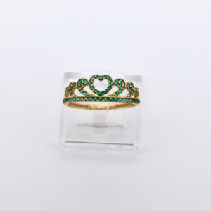 Anillo pequeño corona circonitas verdes