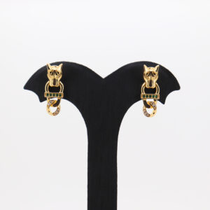 Pendientes pantera con circonitas