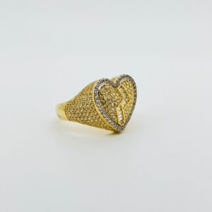 ANILLO CORAZON CON CIRCONITAS BLANCAS