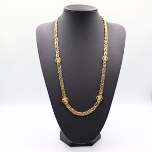 CADENA CARTIER MEDUSA CHAPA CON CIRCONITAS FUCSIA