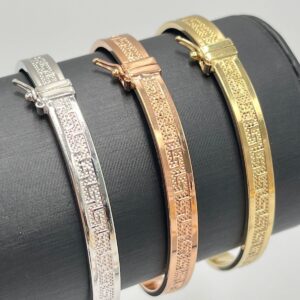 SEMANARIO RIGIDO GRECA ORO AMARILLO, ORO BLANCO Y ORO ROSA