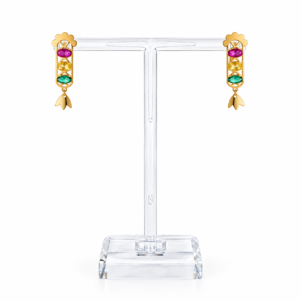 Pendientes semáforo con piedras de color pequeños