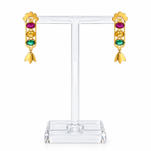 Pendientes semaforo con piedra de color